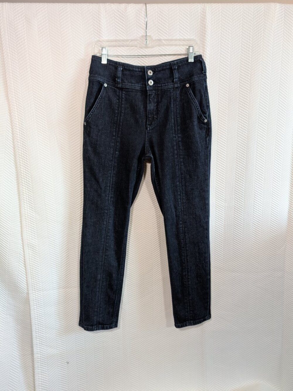 Anthropologie Pilcro High-Rise Slim Straight Jeans Crop Dark Wash Denim Size 29